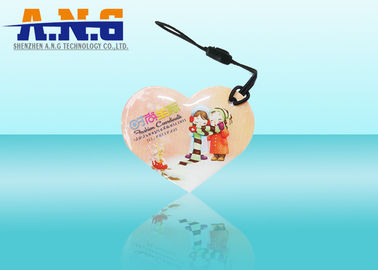 860-960MHZ Irregular Shape Rfid Epoxy Card 45×35mm With Hole Punch And Lanyard