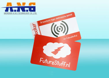 PVC Outside Rfid Blocking Card Holder Resistant / Puncture And Tear Resistant